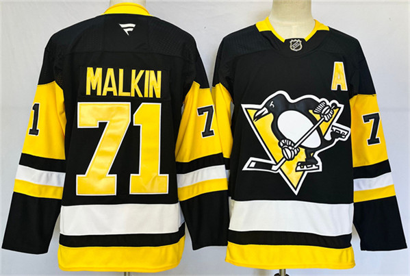Pittsburgh Penguins #71 Evgeni Malkin Black 2024-25 Home With A Patch Stitched Jersey - Zenithce