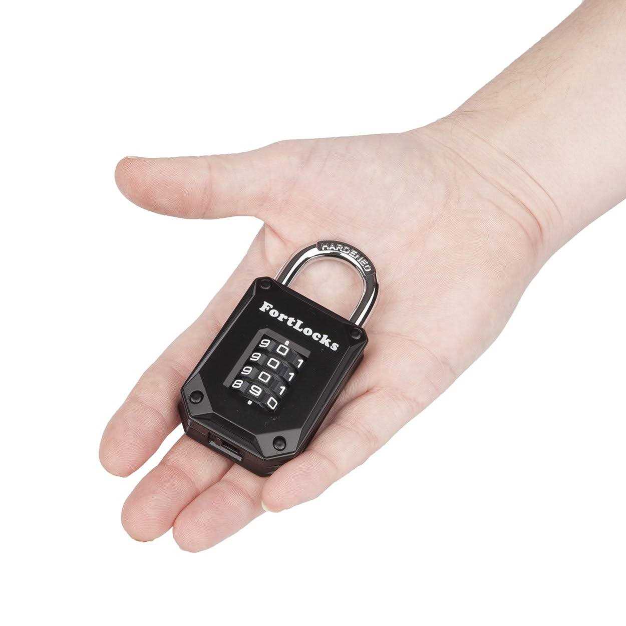 FortLocks Gym Locker Lock 4 Digit, Heavy Duty, Hardened Stainless Steel, Weatherproof and Outdoor Combination Padlock - Zenithce
