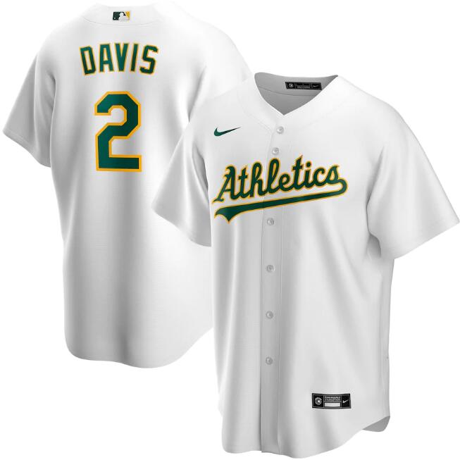 Oakland Athletics White #2 Khris Davis Cool Base Stitched Jersey - Zenithce