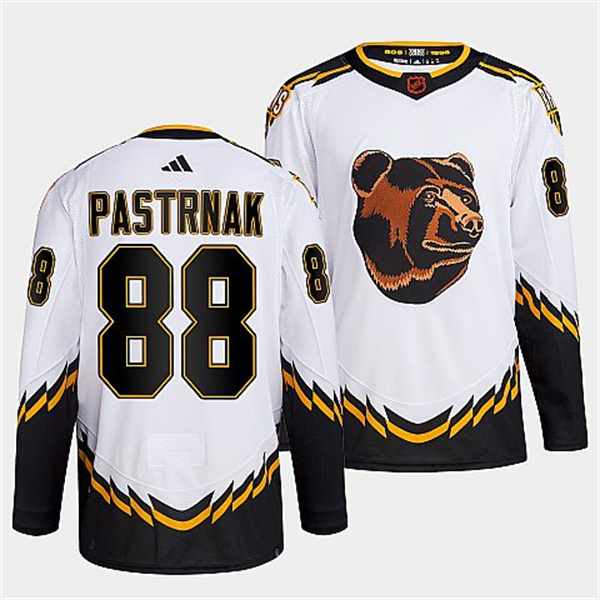 Boston Bruins #88 David Pastrnak White 2022-23 Reverse Retro Stitched Jersey - Zenithce