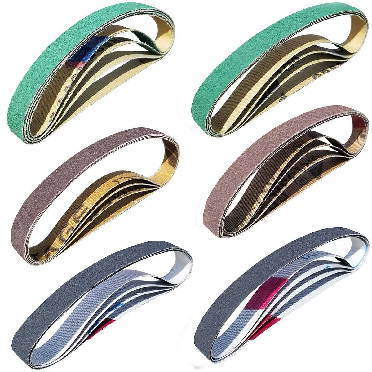 Tockrop 24 Pcs Knife Sharpener Sanding Belts 1/2” x 12” Replacement Belt K - Zenithce