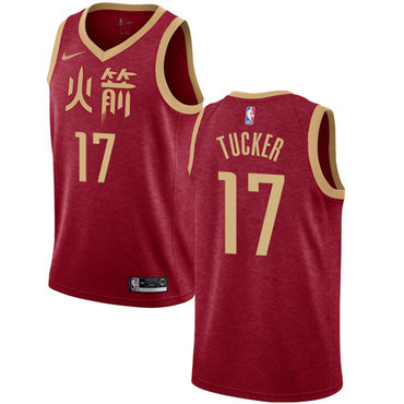 Rockets #17 PJ Tucker Red Swingman City Edition 2018-19 Jersey - Zenithce