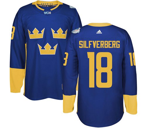 Team Sweden #18 Jakob Silfverberg Blue 2016 World Cup Stitched Jersey - Zenithce