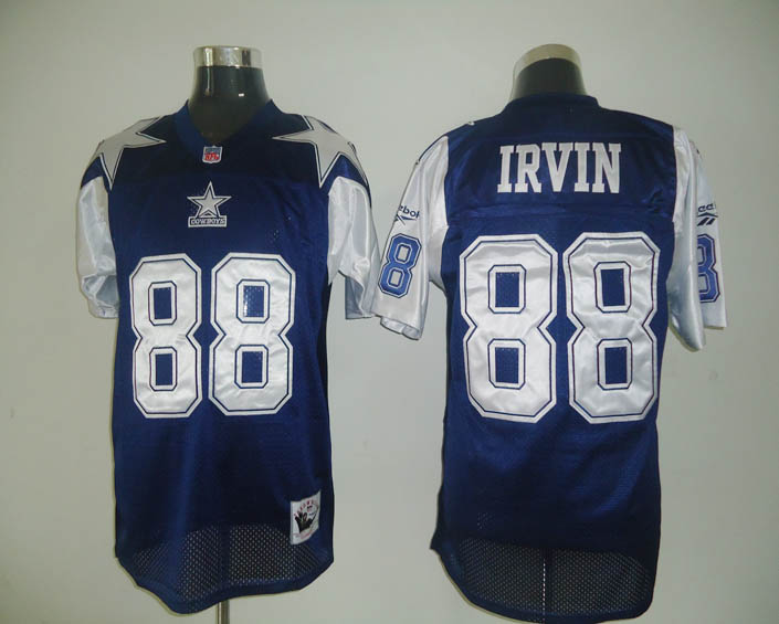 Mitchell Ness Cowboys #88 Michael Irvin Blue White Stitched Throwback Jersey - Zenithce