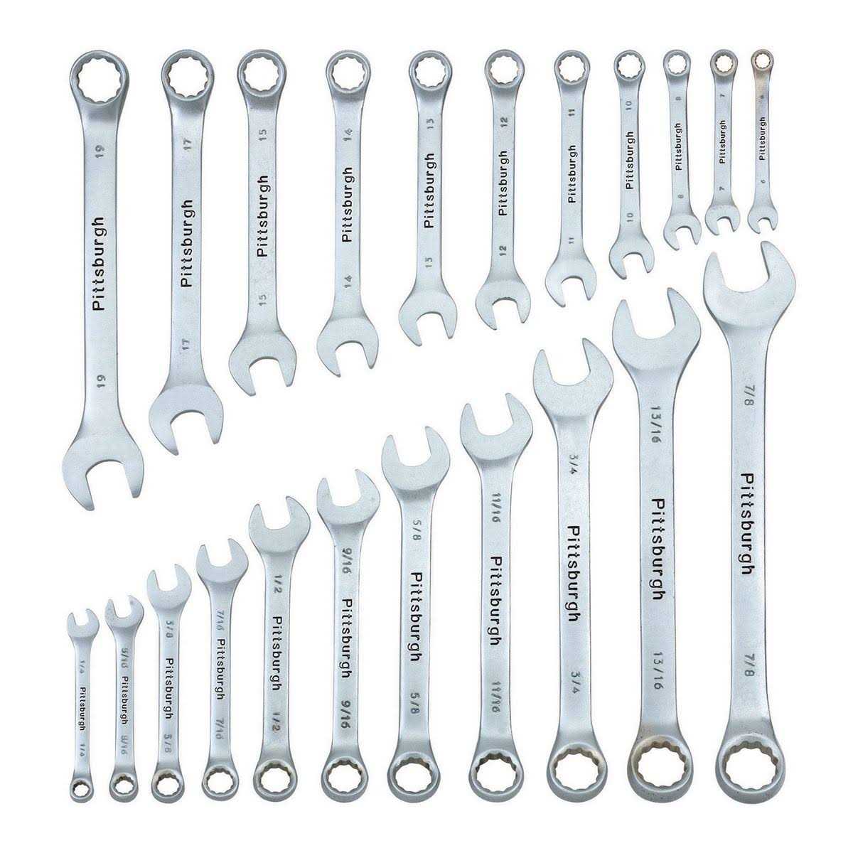 Pittsburgh Fully Polished Metric Combination Wrench Set - Zenithce