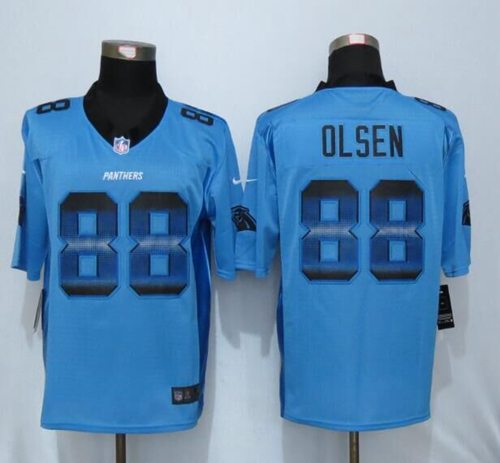 Panthers #88 Greg Olsen Blue Alternate Stitched Limited Strobe Nike Jersey - Zenithce