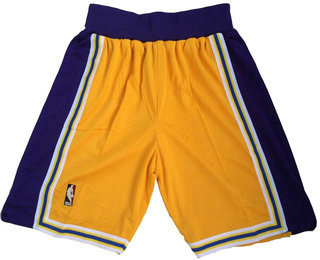 Los Angeles Lakers Yellow Hardwood Classics Soul Swingman Throwback Shorts - Zenithce
