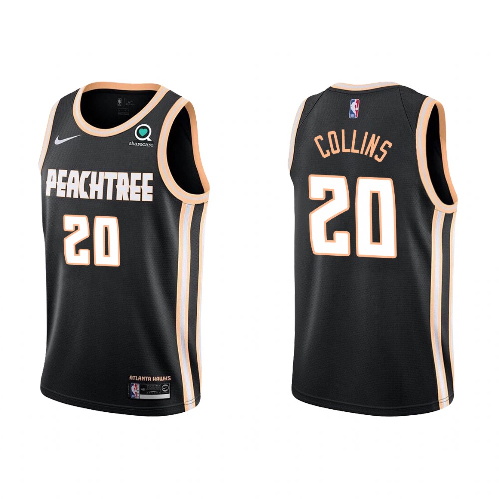 Atlanta Hawks #20 John Collins 2019-20 City Black Jersey - Zenithce