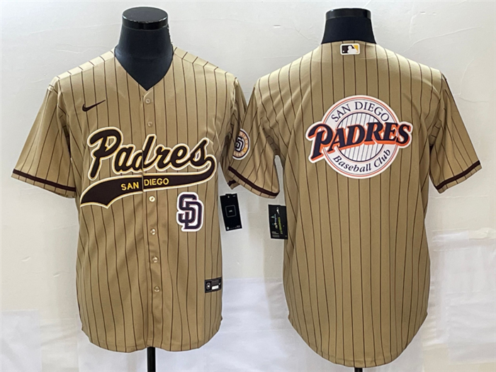 San Diego Padres TanTeam Big Logo In Back Cool Base With Patch Stitched Jersey - Zenithce