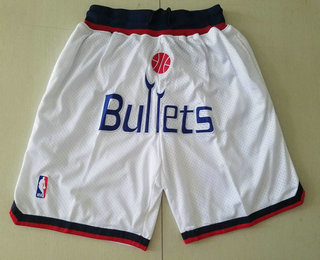 Washington Bullets White Just Don Shorts Swingman Shorts - Zenithce