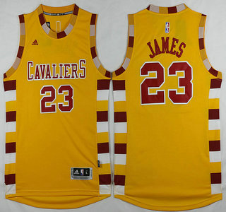 Cleveland Cavaliers #23 LeBron James Revolution 30 Swingman 2015-16 Gold Jersey - Zenithce