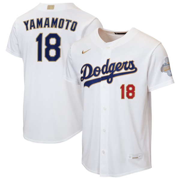 Los Angeles Dodgers #18 Yoshinobu Yamamoto Nike White 2026 Gold Collection Home Replica Jersey - Zenithce