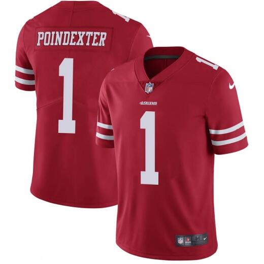 San Francisco 49ers #1 Shawn Poindexter Red Vapor Untouchable Limited Stitched Jersey - Zenithce