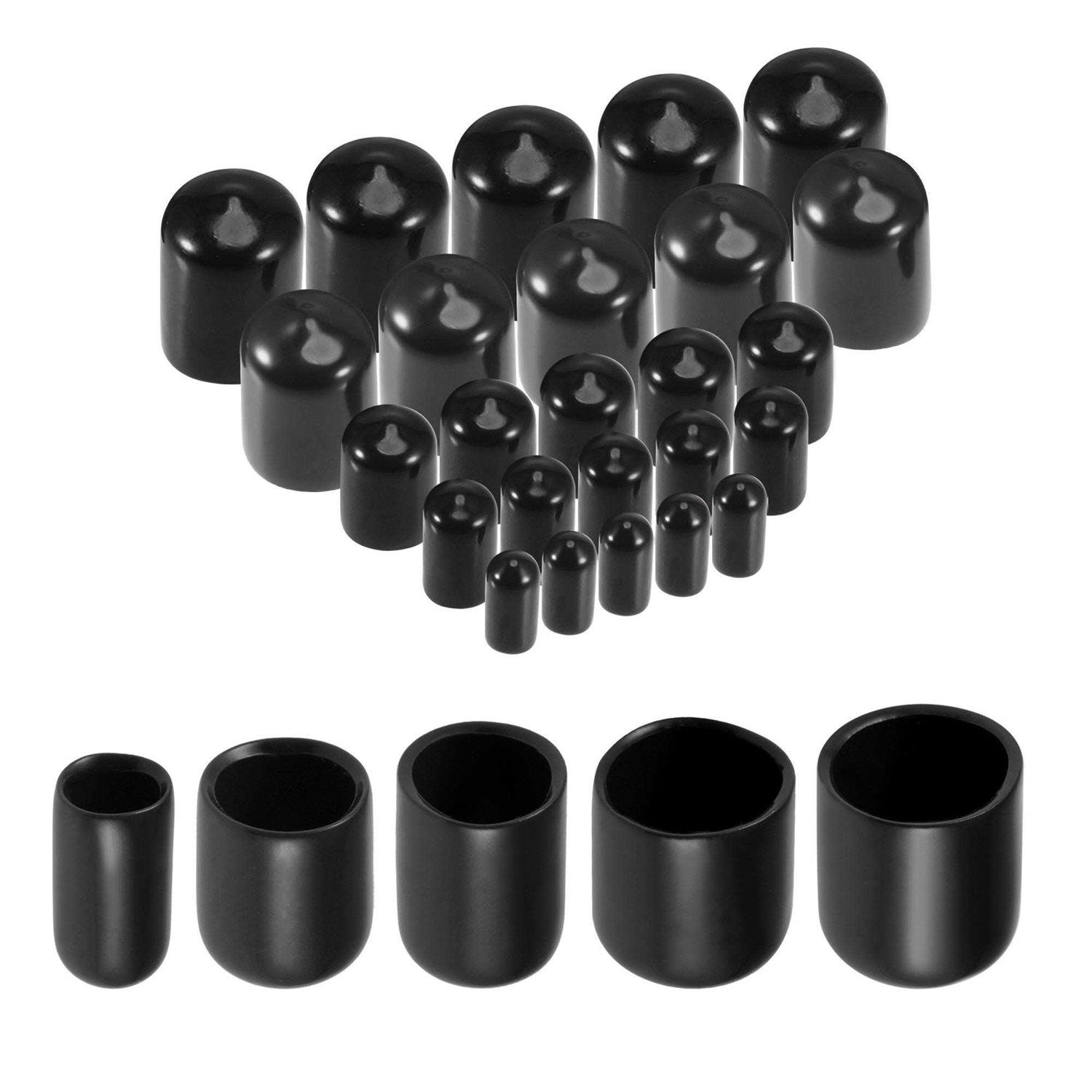 Harfington Round Rubber End Caps Vinyl Cover Screw Thread Protectors Assortment Kit - Zenithce