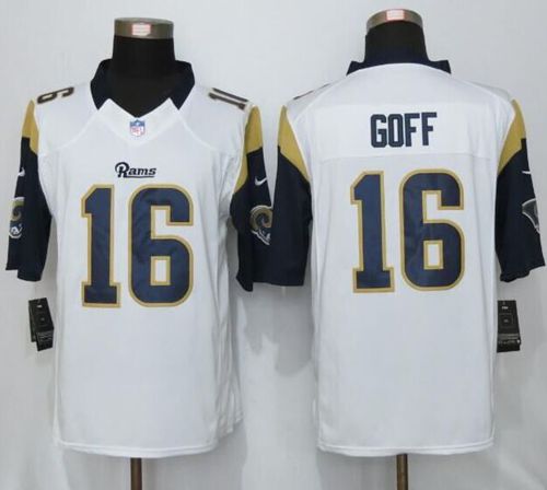 Rams #16 Jared Goff White Stitched Limited Nike Jersey - Zenithce