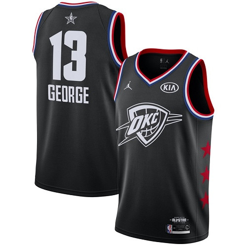 Thunder #13 Paul George Black Jordan Swingman 2019 All-Star Game Jersey - Zenithce