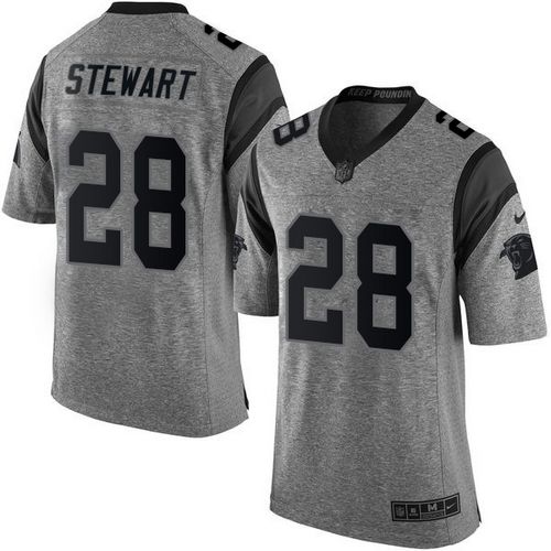 Panthers #28 Jonathan Stewart Gray Stitched Limited Gridiron Gray Nike Jersey - Zenithce