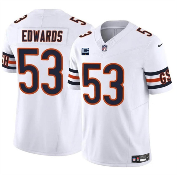 Chicago Bears #53 T.J. Edwards White 2024 F.U.S.E. With 1-Star C Patch Vapor Untouchable Limited Stitched Jersey - Zenithce
