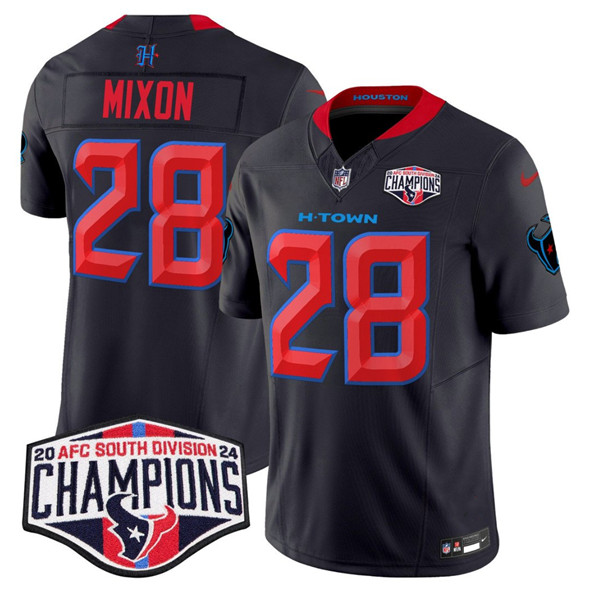 Houston Texans #28 Joe Mixon Navy 2nd Alternate F.U.S.E. 2024 AFC South Division Champions Vapor Limited Stitched Jersey - Zenithce