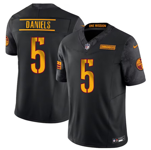 Washington Commanders #5 Jayden Daniels Black 2024 F.U.S.E. Vapor Limited Stitched Jersey - Zenithce