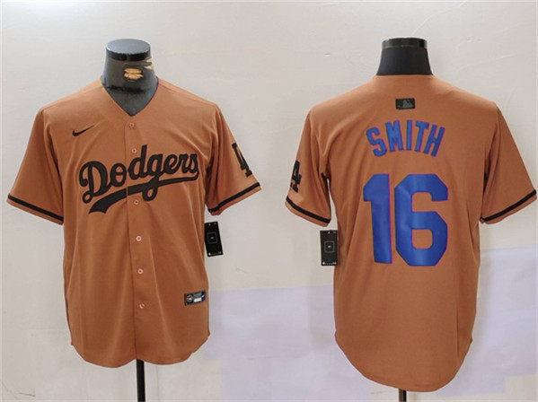 Los Angeles Dodgers #16 Will Smith Brown Cool Base Stitched Jersey - Zenithce