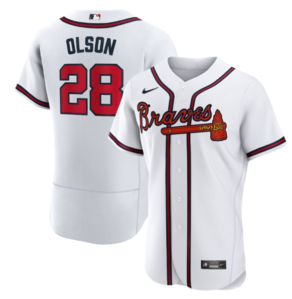 Atlanta Braves #28 Matt Olson White Flex Base Stitched Baseball Jersey - Zenithce