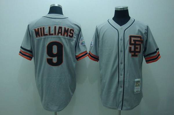 Mitchell And Ness Giants #9 Matt Williams Stitched Grey Throwback Jersey - Zenithce