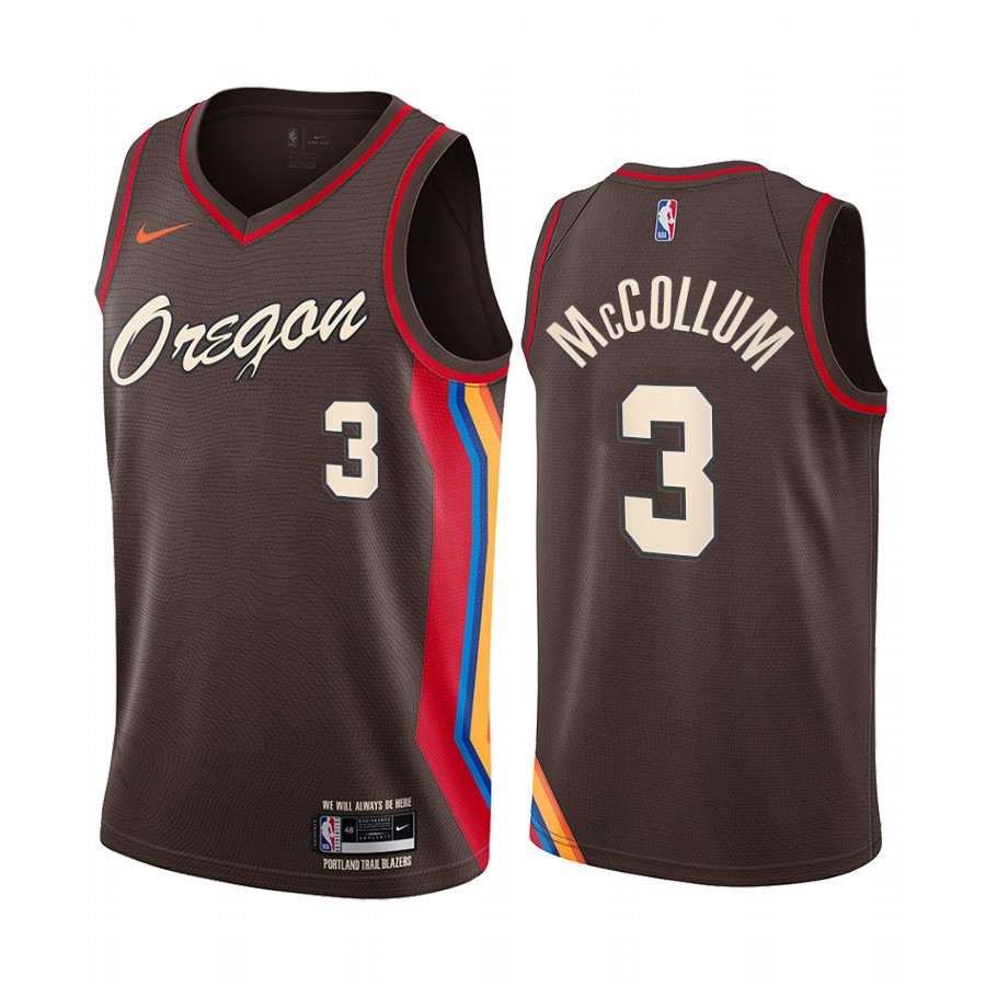 Blazers #3 C.J. McCollum Chocolate Swingman 2020-21 City Edition Jersey - Zenithce
