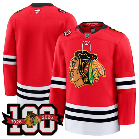 Chicago Blackhawks Blank Red 2025 Home 100th Anniversary Stitched Jersey - Zenithce
