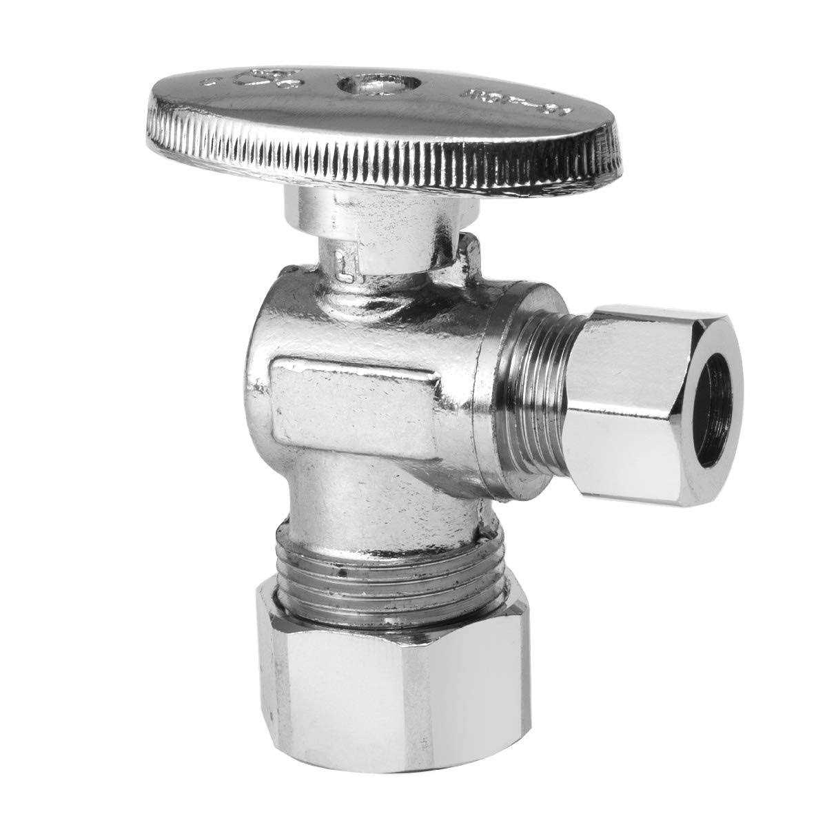 EFIELD Angle Stop Valve 1/2 Nominal Compression x 3/8 OD - Zenithce