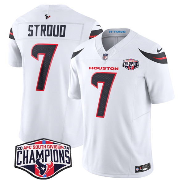 Houston Texans #7 C.J. Stroud White F.U.S.E. 2024 AFC South Division Champions Vapor Limited Stitched Jersey - Zenithce
