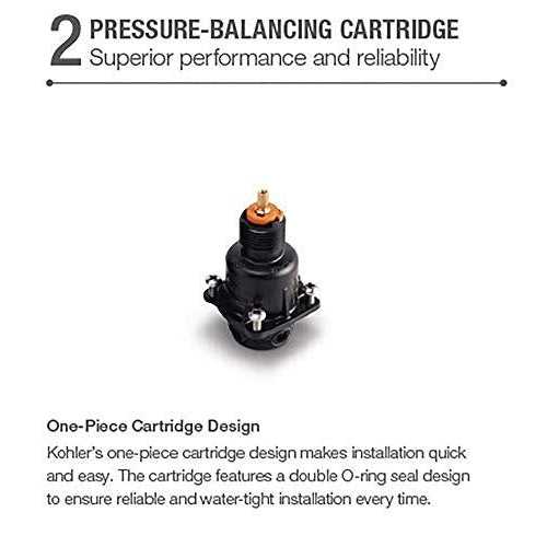 Kohler Rite-Temp K-11748-K-NA 1/2 Pressure-Balancing Valve with Push-Button Diverter - Zenithce