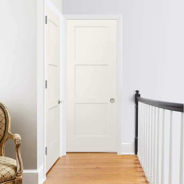 JELD-WEN 80 Cambridge Primed Left-Hand Smooth Solid Core Molded Composite MDF Single Prehung Interior Door - Zenithce