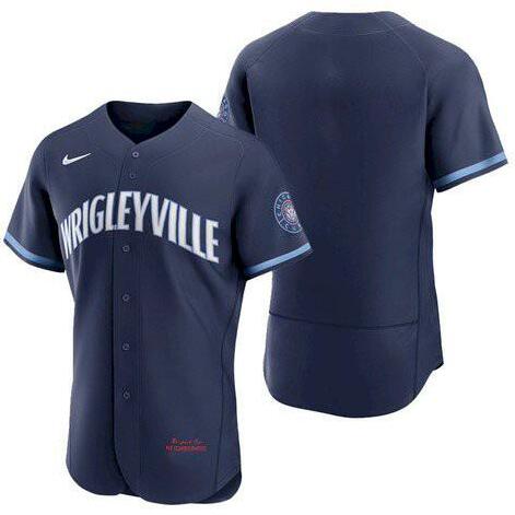 Chicago Cubs Blank Navy City Connect Flex Base Stitched Jersey - Zenithce