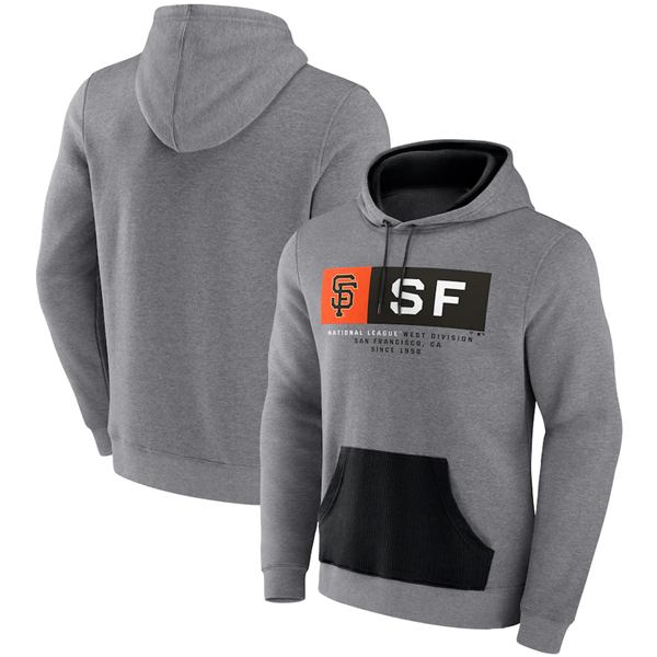 San Francisco Giants Heathered Gray Iconic Steppin Up Fleece Pullover Hoodie - Zenithce