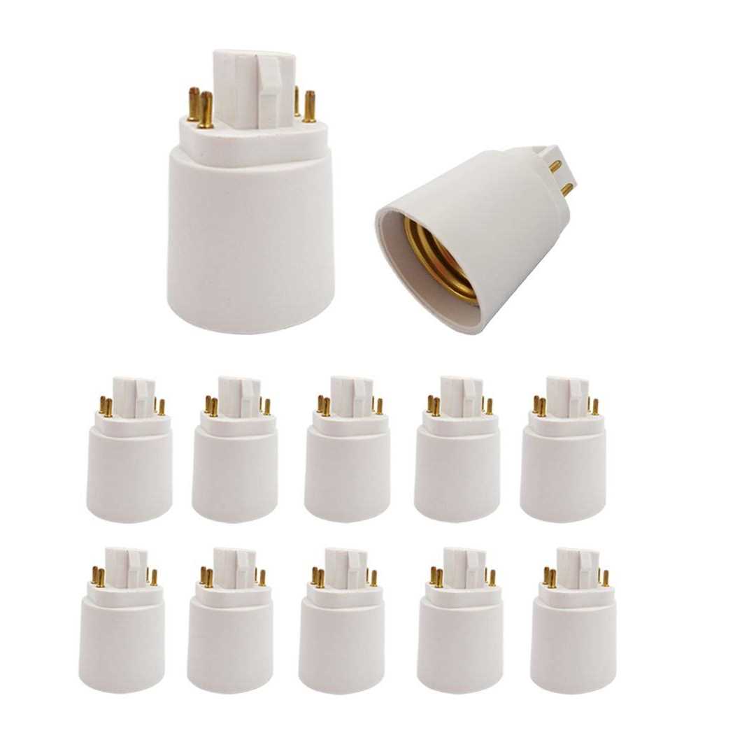 E-Simpo 4Pin GX24Q to E26/E27 CFL Socket Lamp Base Adapter Converter - Zenithce