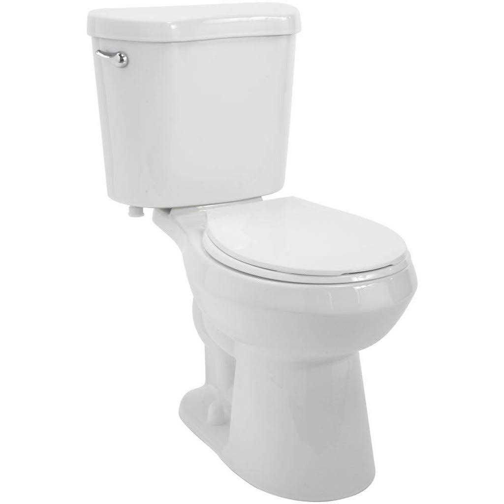 Glacier Bay 2-Piece 1.28 GPF High Efficiency Single Flush Round Toilet in White - Zenithce