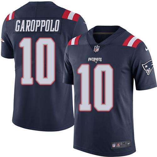 Patriots #10 Jimmy Garoppolo Navy Blue Stitched Limited Rush Nike Jersey - Zenithce