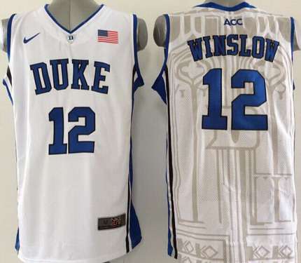 Duke Blue Devils #12 Justise Winslow White Jersey - Zenithce
