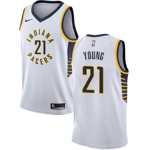 Pacers #21 Thaddeus Young White Swingman Association Edition Jersey - Zenithce