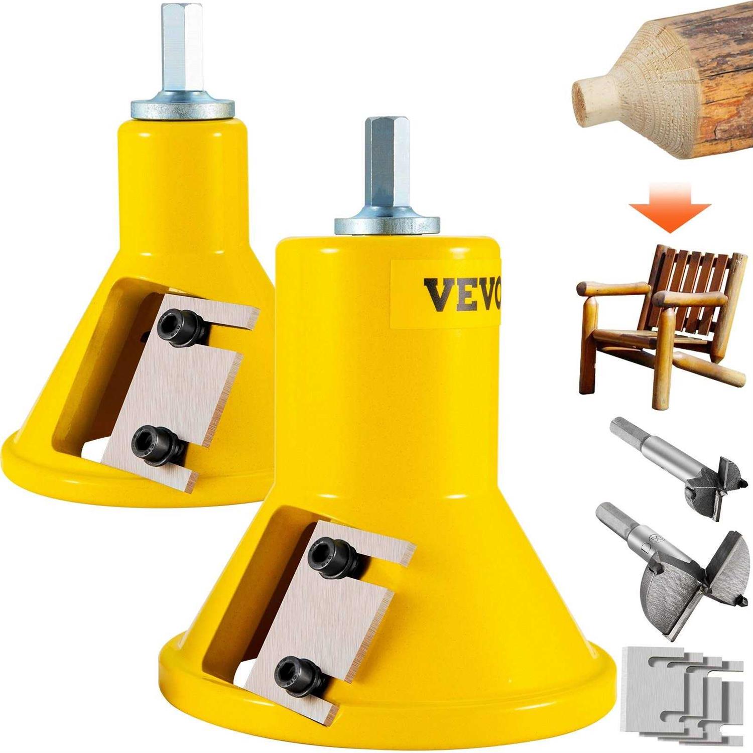VEVOR Tenon Cutter 1/25.4mm & 2/50.8mm Dual Straight Blades & Button Screws Home Master Kit - Zenithce