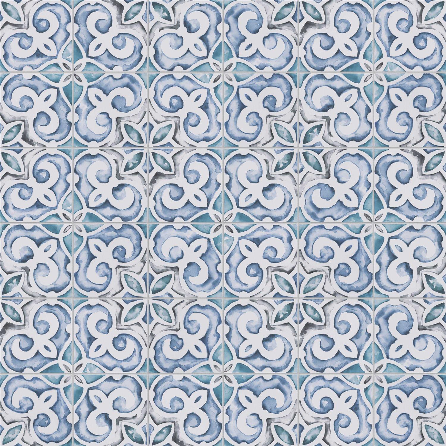 Merola Tile Saint Germain Gele Deco Rivette 5-3/4 in. x 5-3/4 in. Porcelain Floor and Wall Tile - Zenithce
