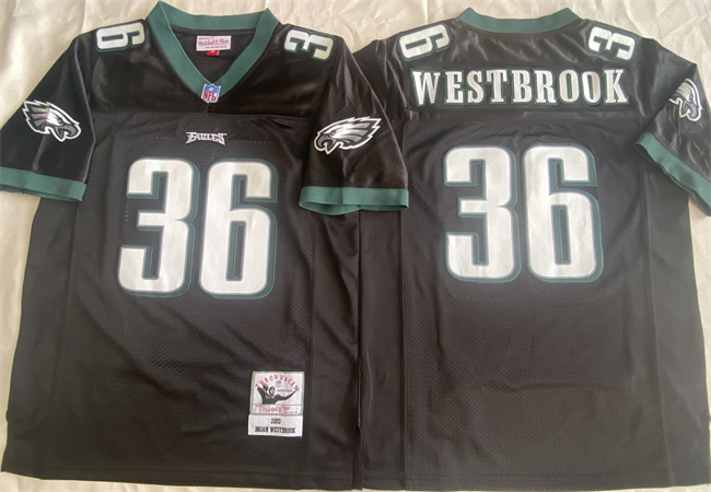 Philadelphia Eagles #36 Brian Westbrook Black Throwback Stitched Football Jersey - Zenithce