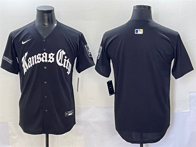 Kansas City Royals Blank Black 'Gothic Crown Edition' Vapor Premier Limited Stitched Jersey - Zenithce