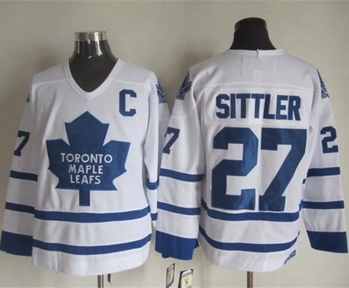 Maple Leafs #27 Darryl Sittler White CCM Throwback Stitched Jersey - Zenithce