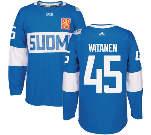 Team Finland #45 Sami Vatanen Blue 2016 World Cup Stitched Jersey - Zenithce