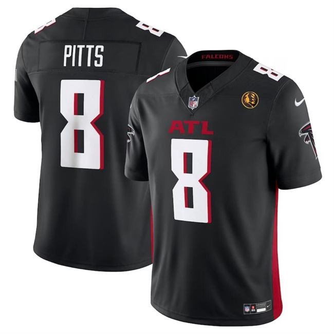 Atlanta Falcons #8 Kyle Pitts Black 2023 F.U.S.E. With John Madden Patch Vapor Limited Stitched Jersey - Zenithce