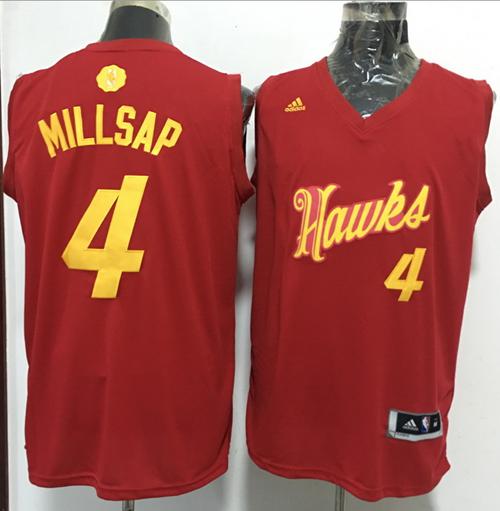 Atlanta Hawks #4 Paul Millsap adidas Red 2016 Christmas Day Stitched Swingman Jersey - Zenithce