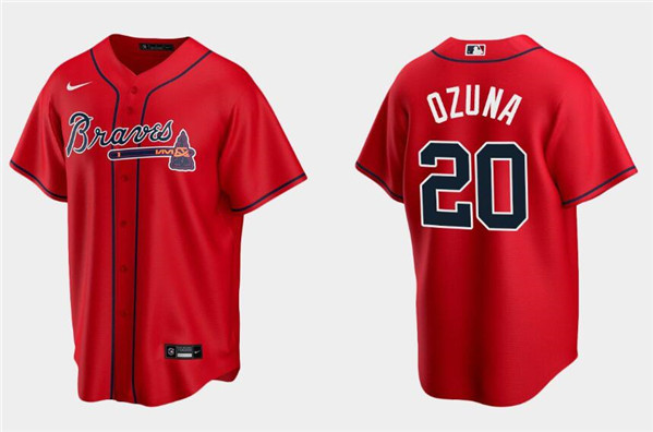 Atlanta Braves #20 Marcell Ozuna Red Cool Base Stitched Jersey - Zenithce