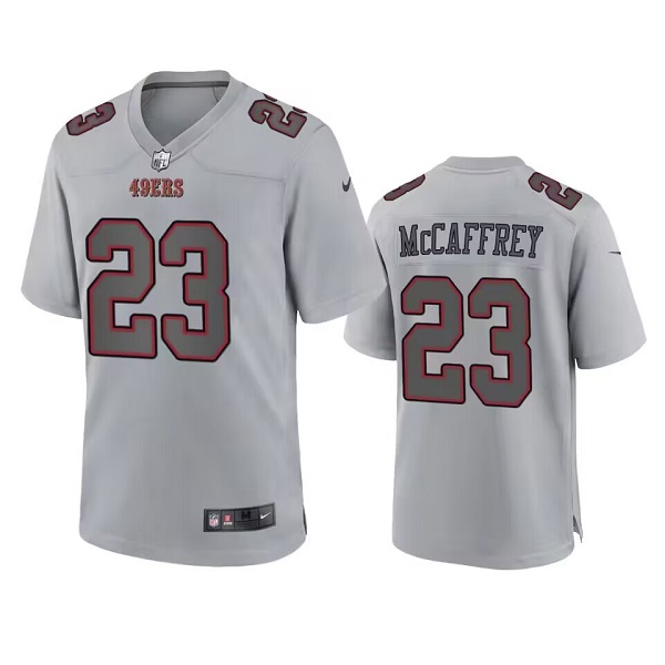 San Francisco 49ers #23 Christian McCaffrey Gray Atmosphere Fashion Stitched Game Jersey - Zenithce